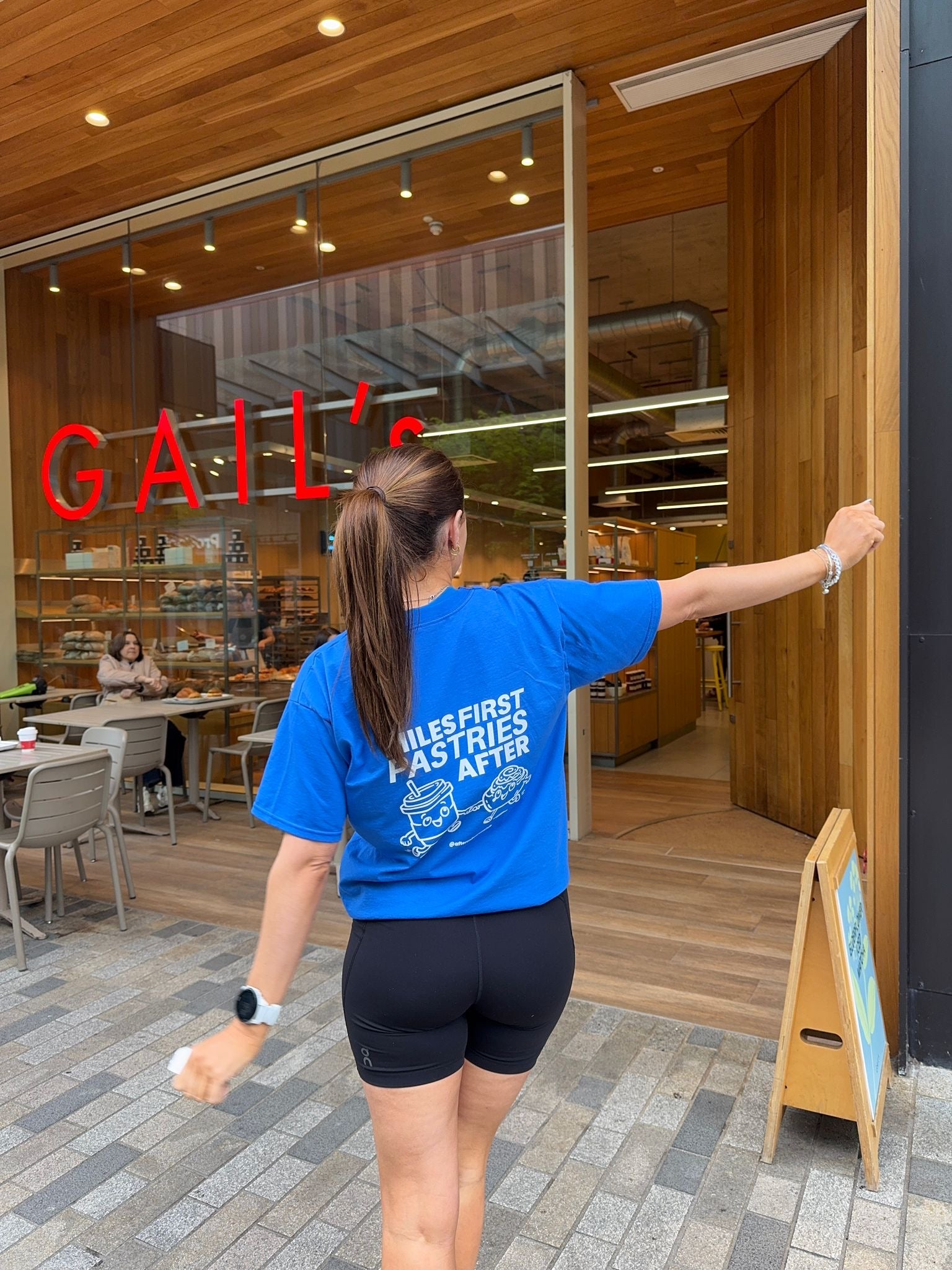 Miles First, Pastries After Tee in Cobalt Blue